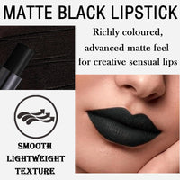 Black Lipsticks For Women Long Lasting, Highly Pigmented Matte Black Lipstick, Waterproof Non Stick Plumping Lip Gloss Velvet Lipstick - Vegan - Cruelty Free