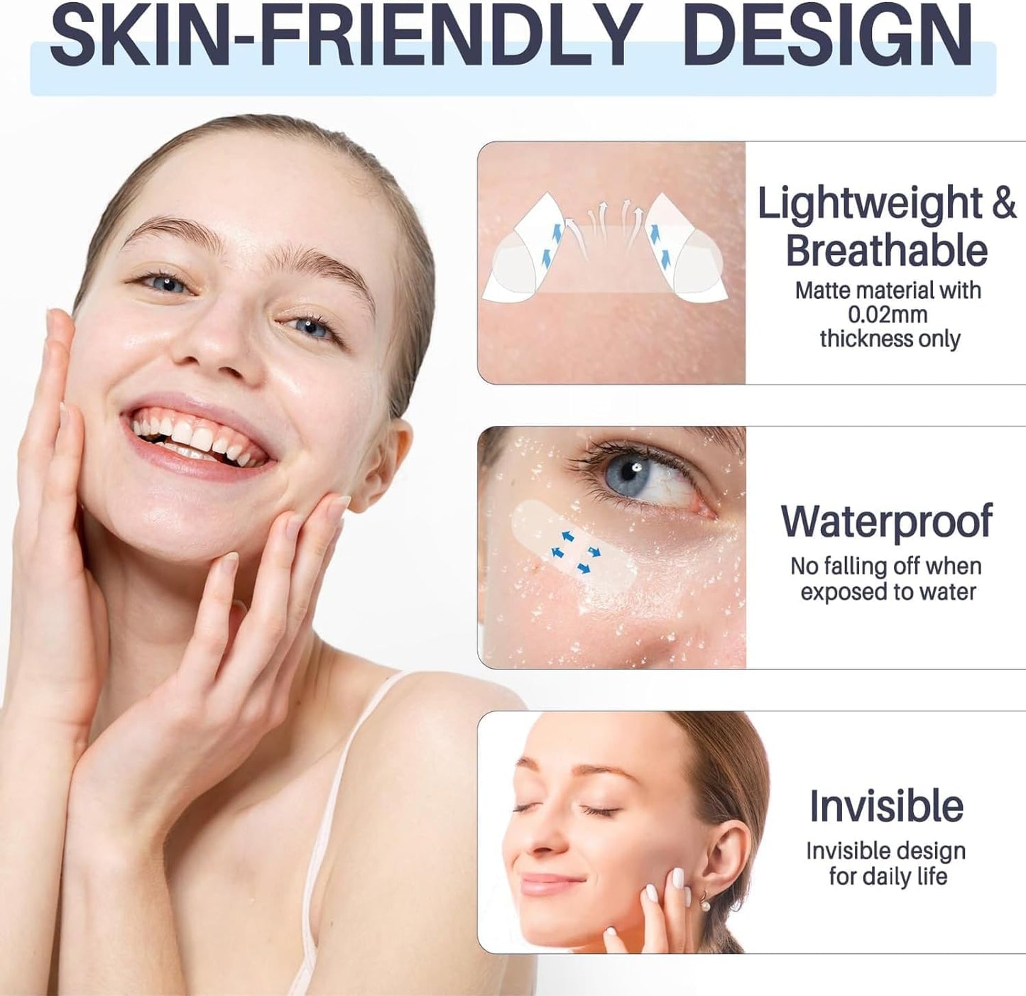 ZQUKAMZ Face Lift Tape,Face Tape Lift Invisible Waterproof Face Stickers, Instant Makeup Face Lift Tool, Face Lift Stickers for Concealing Wrinkles Double Chin Sagging Tightening Skin 40Pcs