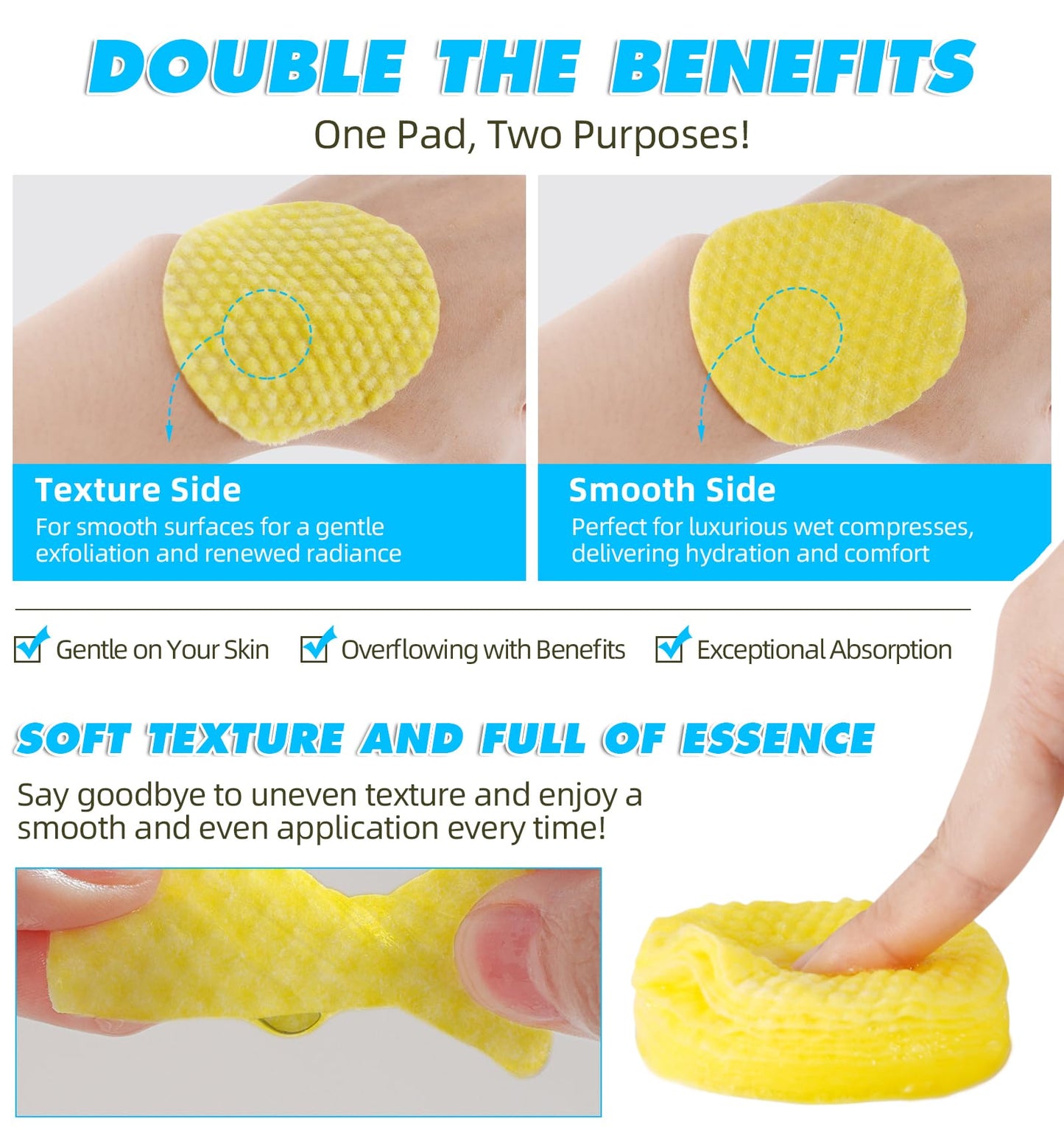 ZyranovaE 2 Pack Kojic Acid Cleansing Pads,Kojic Acid and Turmeric Cleansing Pads for face,Turmeric Kojic Acid Lemon Chamomile Pads with Natural Ingredients,All Skin Types(60 Pads)