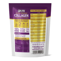 ONYX INGREDIENTS 101 Premium Collagen Powder (Type I, III) Hydrolysed Bovine Collagen Peptides Powder - Halal Certified - 19 Amino Acids - High Levels of All 8 Essential Amino Acids & BCAAs - 150g