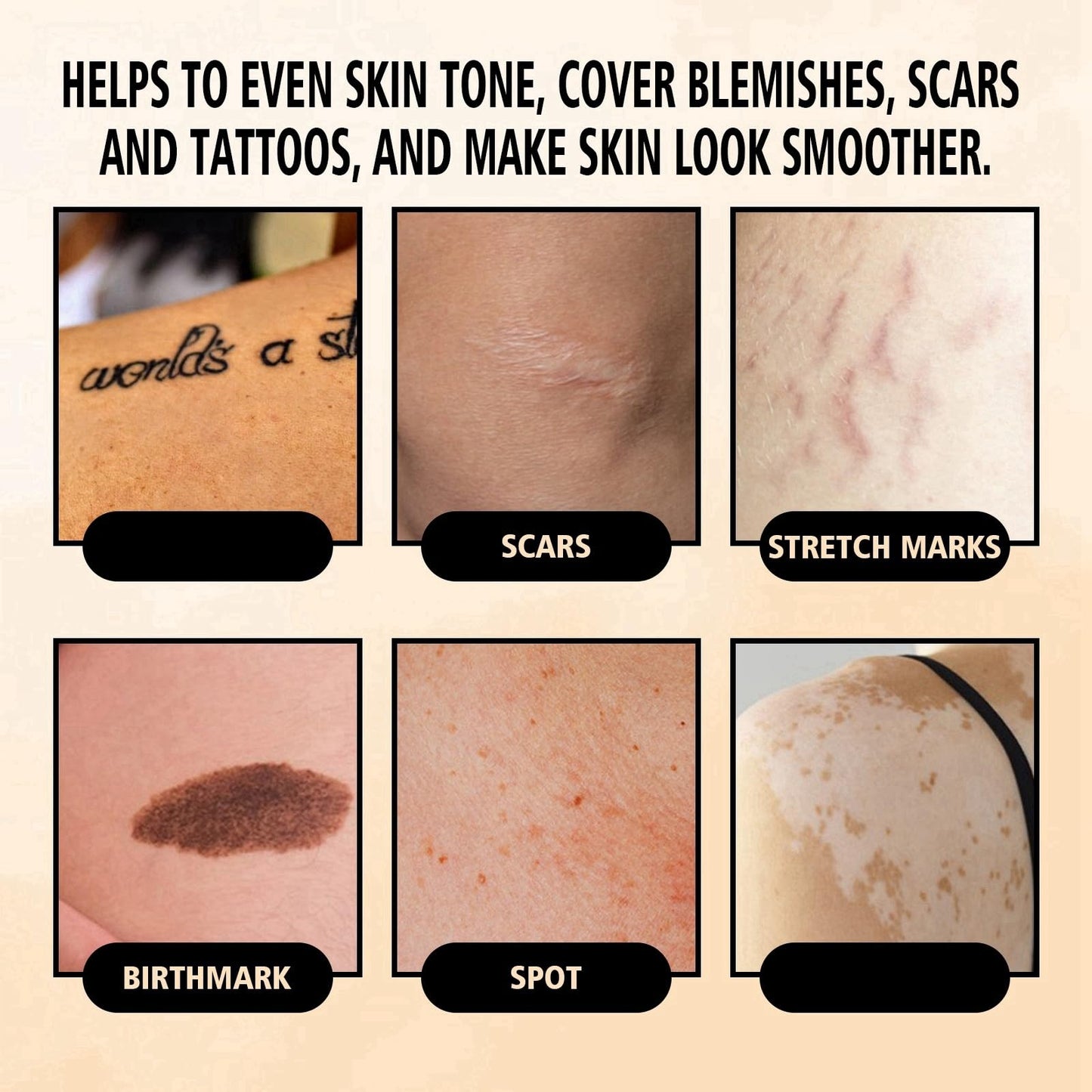 HIVETZ Leg Makeup Waterproof No Transfer,Waterproof Leg Makeup Lotion,Leg Makeup Concealer,Leg Cover Up Makeup,Leg and Body Scar Cover Up Makeup,Long Lasting Body Foundation,Cover Up Makeup(1#)