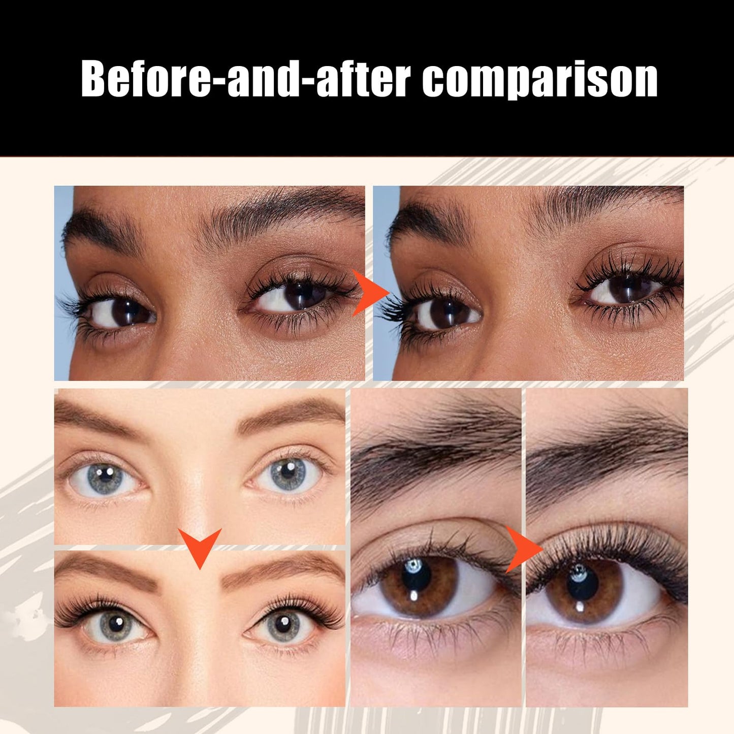 Wormeer Black Mascara for Older Women 60 Plus - Telescopic Mascara Waterproof Specially Designed for Mature Women, Smudge-proof, Ultra-Precise Slim Adjustable Brush to Any Angle, Smudge-proof,No Clumps