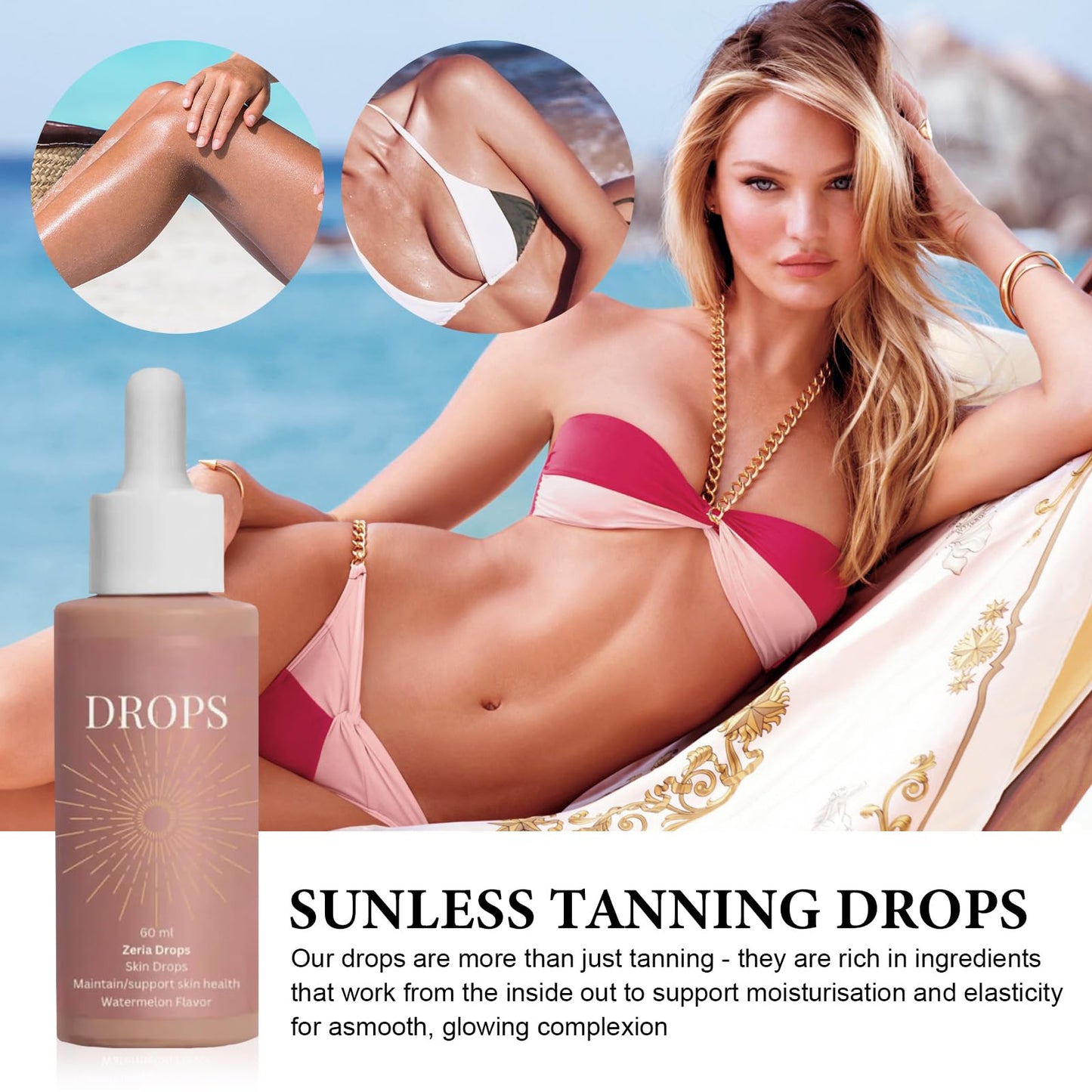 Katslyn Tanning Drops Soothe,Sunless Tanning Drops Moisturizing,Long Lasting,Enhancing Your Natural Skin Tone,Protecting from Sun Damage