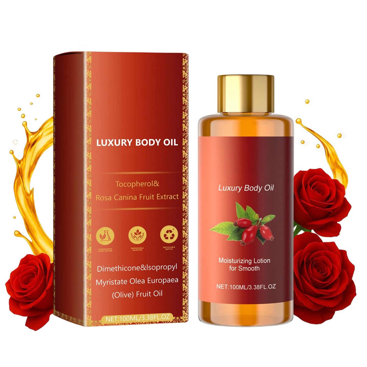 KoolShiro Magic Luxury Body Oil, 100ml magic body oil firming, Collagen Lifting Oil, Natural Body Moisturizing Oil, Firming Body Lotion for Women