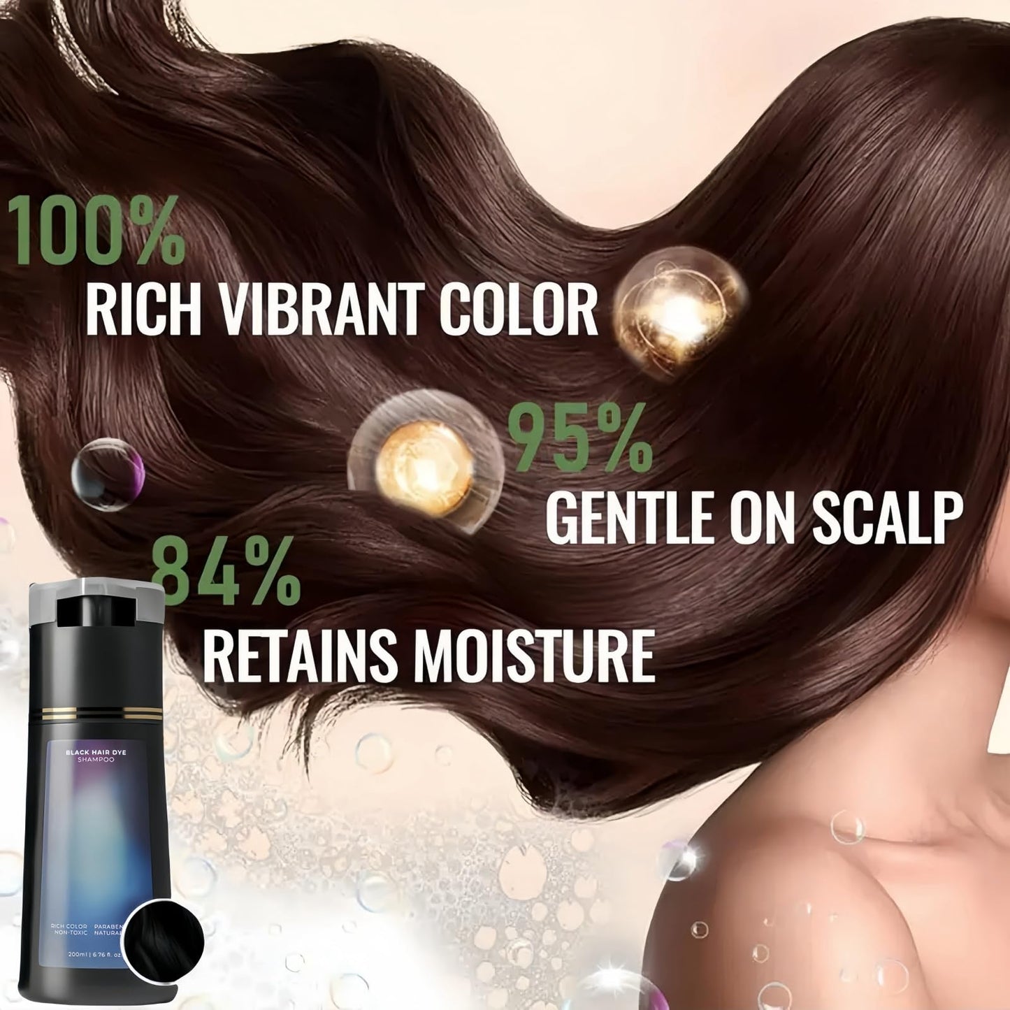 SingHao Hair Care Dye Shampoo,Polar Hair Dye Shampoo,H/air D/ye Shampo/o Permanent for Men&Women,3 in 1 Sha/mpoo for Color Treated Ha/ir,Permanent Hair D/ye,Natural Ha/ir D/ye Shamp/oo#Light Brown &Black