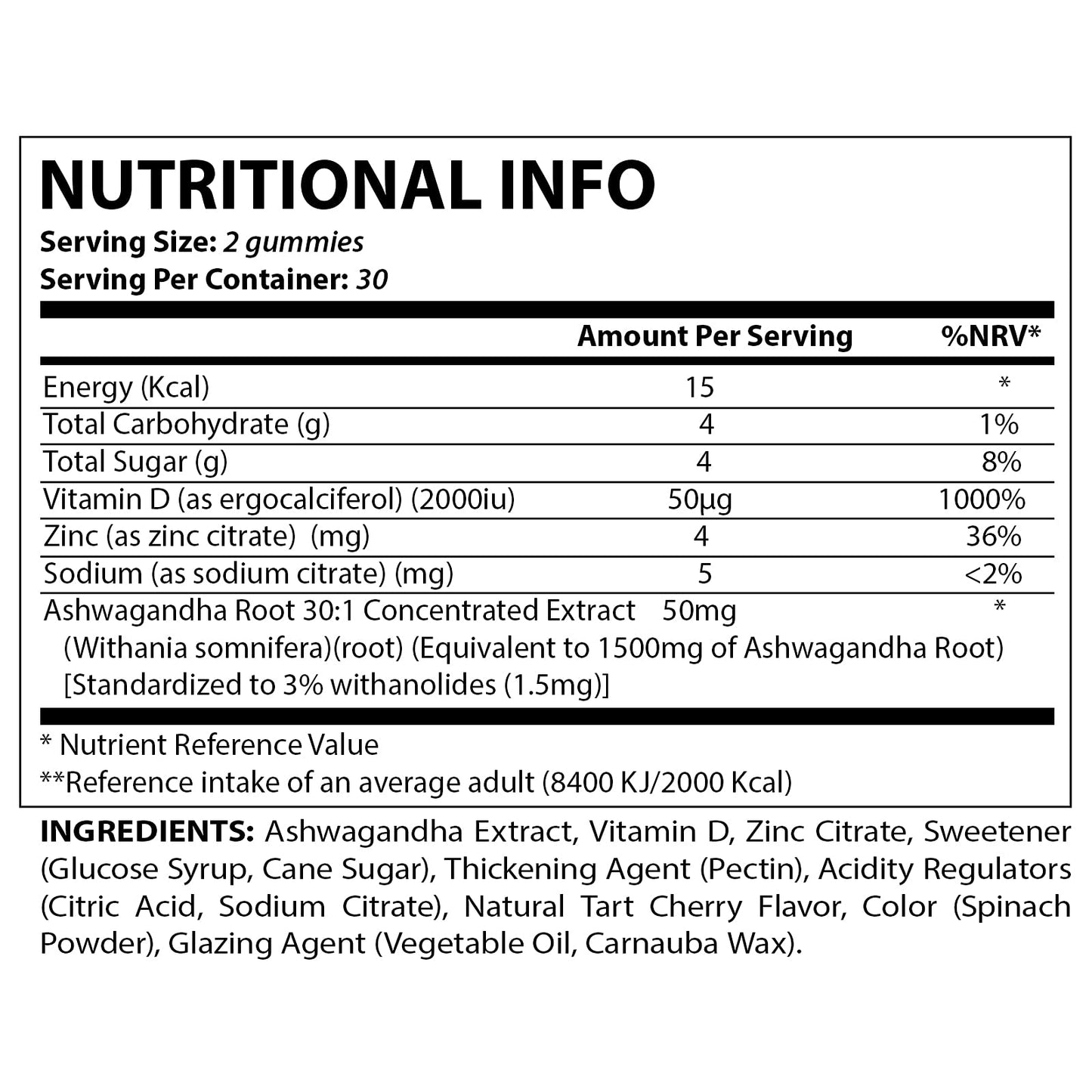 Vitamatic Ashwagandha Gummies 1500mg per Serving - 60 Vegan Gummies - 3% Withanolides