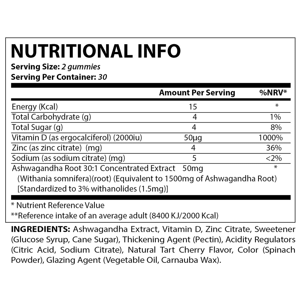Vitamatic Ashwagandha Gummies 1500mg per Serving - 60 Vegan Gummies - 3% Withanolides