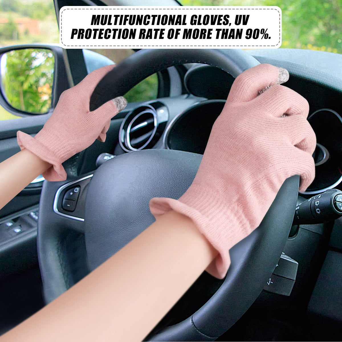 AovYoo 2 Pairs 100% Cotton Gloves for Eczema Dry Hands, Moisturising Gloves Touchscreen, Eczema Gloves for Women Men, SPA, Hand Care (M)