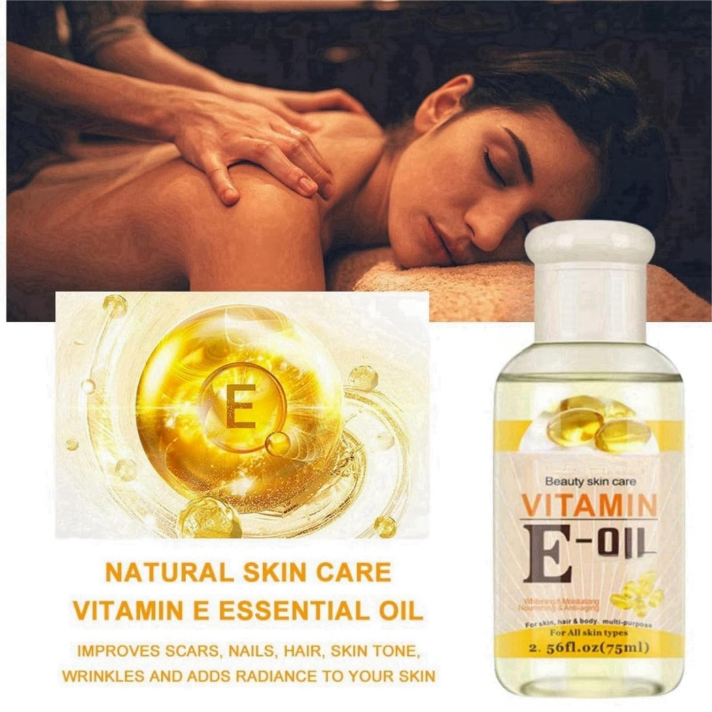Yoowan Vitamin E Oil,Vitamin E Oil For Face,Body,Hair,Facial Moisturizing Essential Oil,Anti Aging Face Oil And Serum,Vitamin E Serum,Face Massage Oil,Face Oil For Dry Skin,Hydrating Body Oil,Vitamin Oil