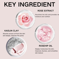 Pink Clay Mask | Organic Face Masks for Women | Rose Calming Clarifying Mud Mask | Clay Face Mask with Bentonite & Kaolin Clay | Pore Minimizer, Deep Cleansing & Hydrating Facial Skincare