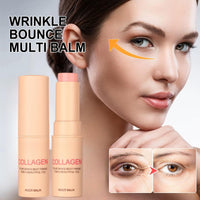 OuXing Collagen Multi Balm Stick,Eye Cream Stick,Collagen S-tick,Hydration S-tick to Brighten& Refresh Skin,Anti Wrinkle E-ye Ba-lm Sti-ck,Face Moisturiser Ba-lm St-ick,Under Eye Cream,Face Balm Sti-ck