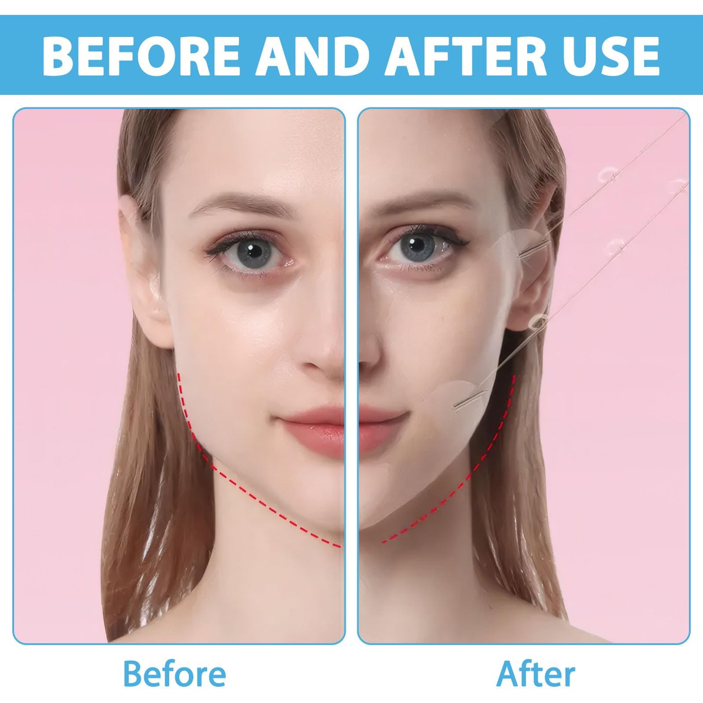 Katslyn 48 PCS Face Lift Tape Invisible Set,Neck Lift Tape, Invisible Face Lift Patches for Skin Tightening, Makeup Tools (String*8, Patches*40)