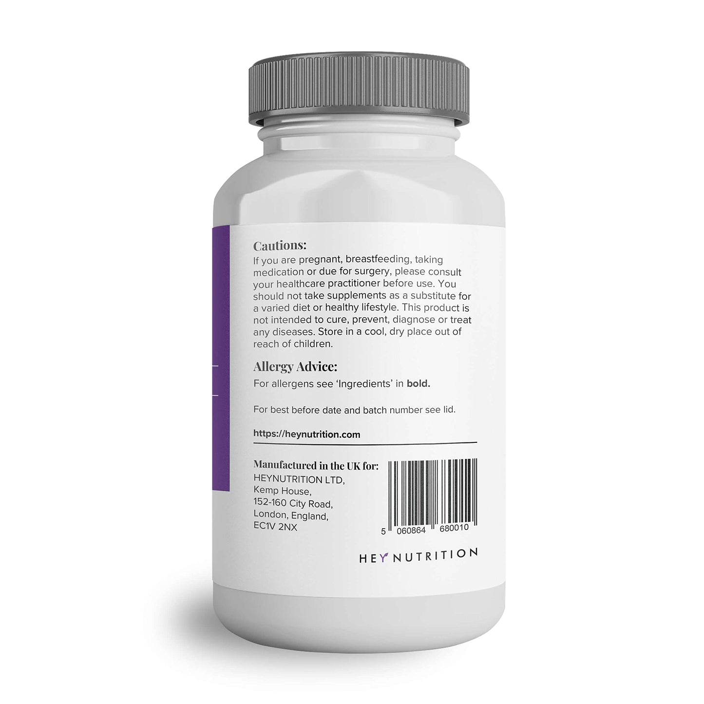 Hey Nutrition Collagen Complex Hyaluronic Acid & Sea Kelp Vitamin E, C, Biotin - Healthy Nails, Skin, Hair Joints Metabolism - Type 1 Marine Supplement - Non GMO, 60 Capsules