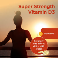 Healthspan Super Strength Vitamin D3 | Immune Health | Bone, Teeth & Muscle Health | Contains 1,000iu of Natural Source Vitamin D3 in Each Tablet | Vegetarian (60 Tablets)
