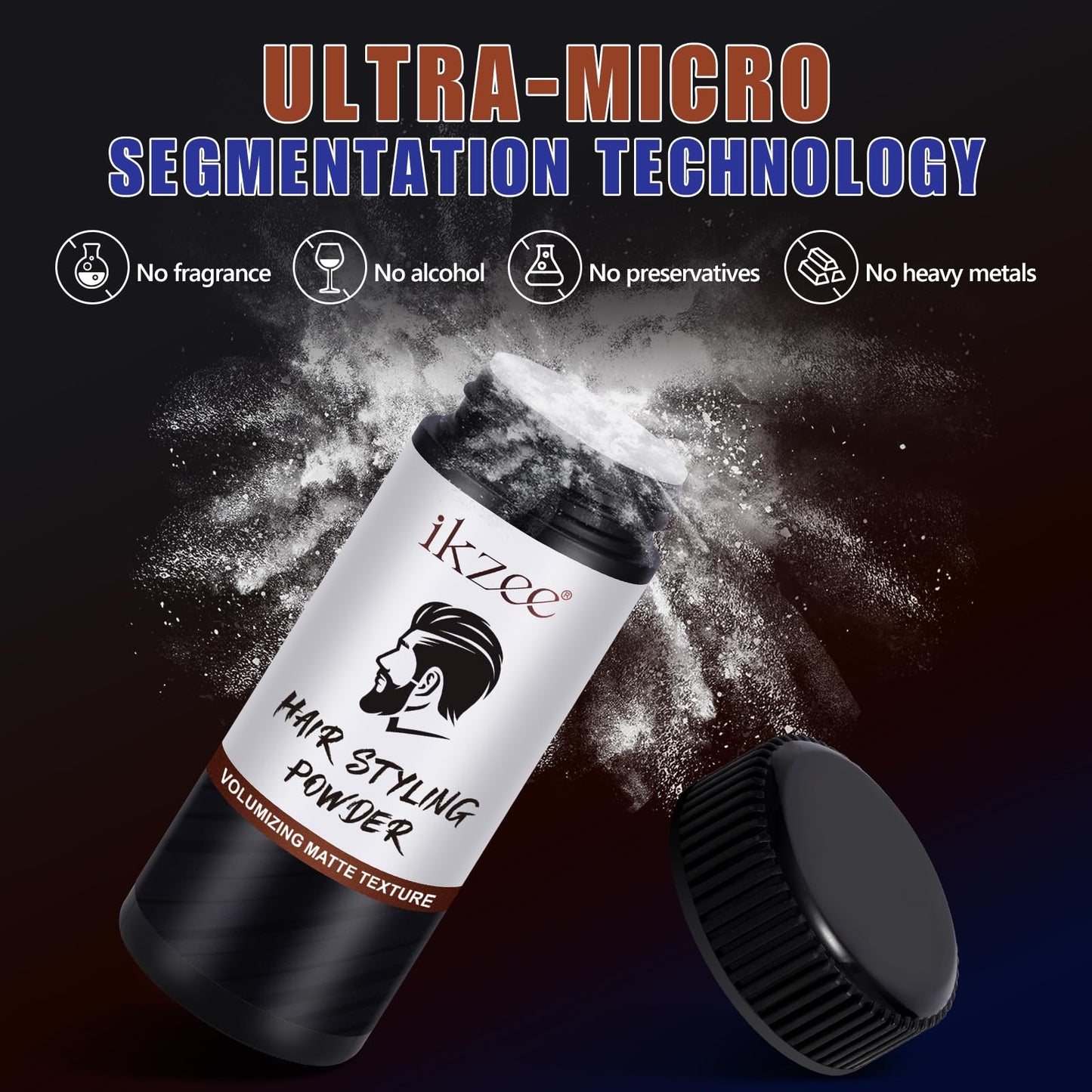 Uruses Hair Styling Powder 10g, 2 Pcs Matte Texture Powder, Long-lasting Fluffy, Refreshing and Non-greasy, Men's Hair Texture and Volume Powder