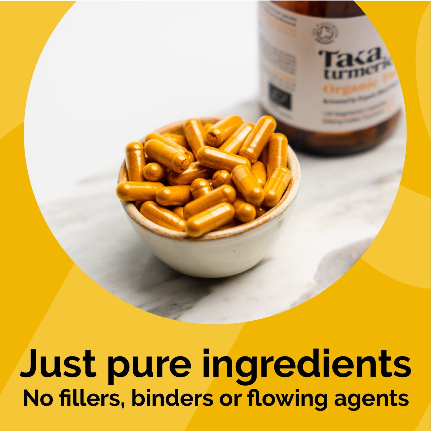 Taka Turmeric, 120 Caps Organic Turmeric with Black Pepper Extract Tumeric Curcumin Supplement, High Strength Tumeric Capsules with Curcumin and Black Pepper, Vegan, Recyclable Packaging