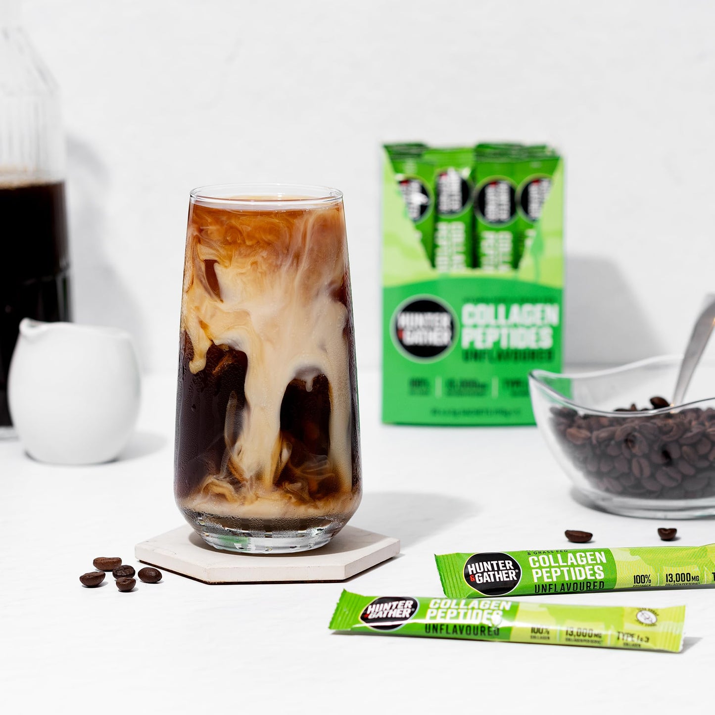 Hunter & Gather Bovine Collagen Powder 30 x 6.5g Sachets | Pure Unflavoured Premium Hydrolysed Bovine Collagen Peptides Powder for Hair Skin Nails Muscles | Collagen Supplements for Women and Men