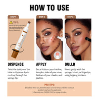 Maggidea Liquid Contour Stay, Long Wear Bronzer Cream Contour Makeup, Lightweight Bronzer Contour Stick with Sponge Tip, Long-Lasting Formula Flawless Definition Makeup, Blendable, Vegan & Cruelty-free