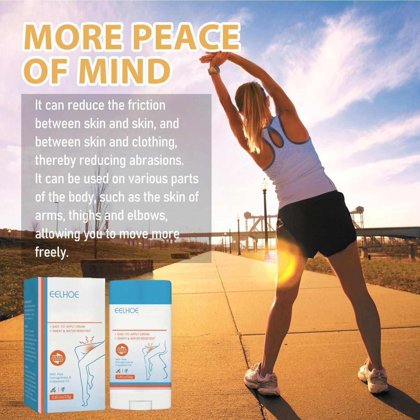 HIVETZ Anti Chafe Stick,Anti Friction Cream,Anti Chafing Cream,Anti Chafe Balm,Anti Chafe Gel,Glide Anti Chafing Stick,Thigh Inner Anti-Chafing Balm,Thigh Prevention Cream,Thigh Rescue Anti Chafe Balm