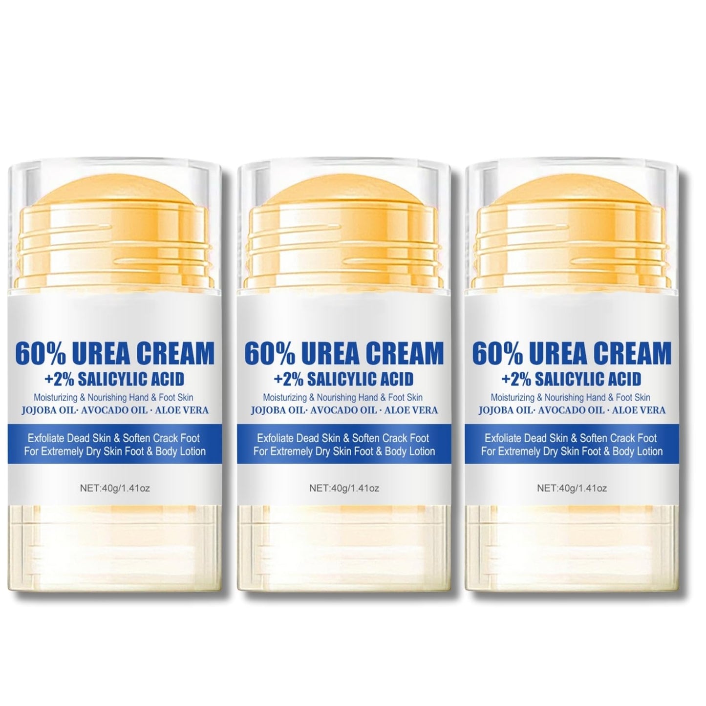 60% Urea Cream - Cracked Heel Repair Cream - Urea Foot Cream with Salicylic Acid, Aloe Vera- Foot Cream for Cracked Heels and Dry Skin - Skin Care for Foot Moisturiser (3PCS)