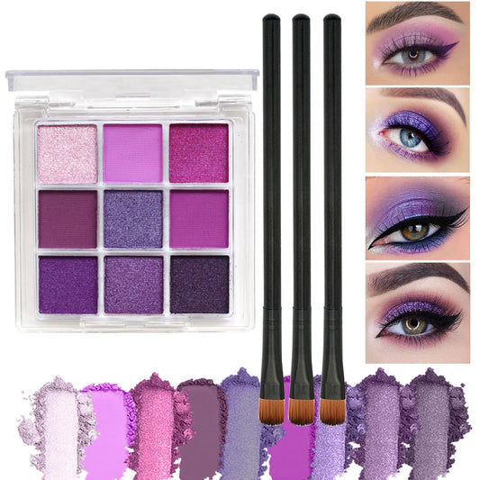 Generic Purple Smokey Eye Shadow Palette, Metallic Glitter Eyeshadows for Vibrant Makeup, Lightweight Portable, Perfect for Daily Wear or Special Occasions, Gothic-Inspired Makeup Palette for Natural