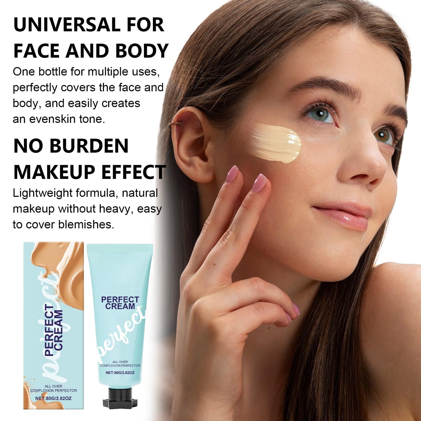 Neyeau 2 Pcs Body Coverage Perfector All Over Complexion Perfector Contains Concealer Brush, Waterproof and Long-Lasting Makeup, Brightens Skin, and Provides Comfortable Skin Feel(80g/Pc)