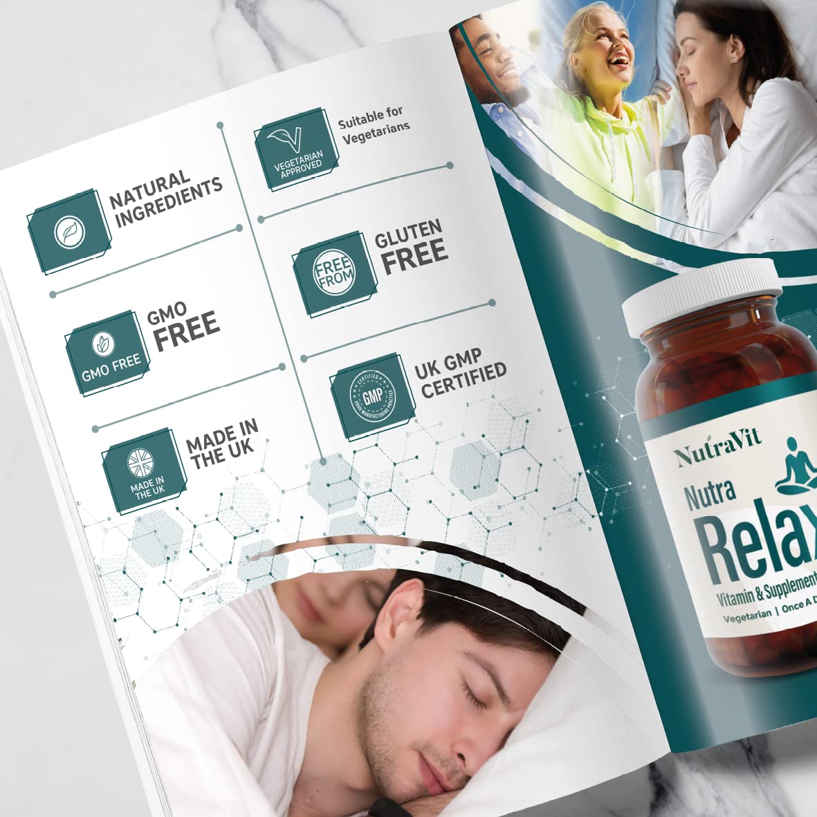 NUTRA Relax - Calming Supplement|30 Tablets | Supporting Relaxation| Containing Chamomile, Lemon Balm, Griffonia| Optimal Tranquility - by NutraVit