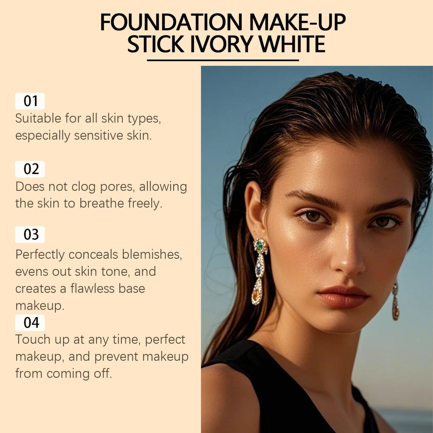 SHEBEEDO Beauty Balm Serum Boosted Skin Tint,Hydrating Tinted Moisturizer Foundation Stick, Solid Tinted Moisturizing Splendor Serum,Portable Contour Stick Natural Makeup for Women(Wheat/Bronze color)