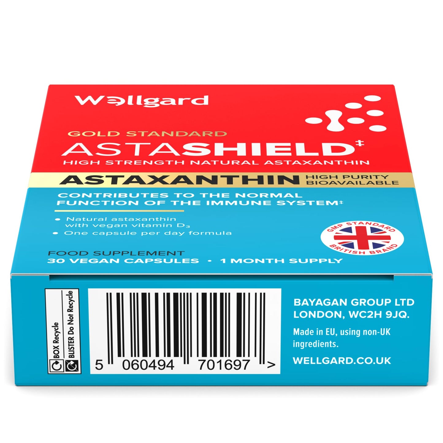 Wellgard Astashield – Highly Bioavailable 8mg Natural Astaxanthin with Vitamin D3