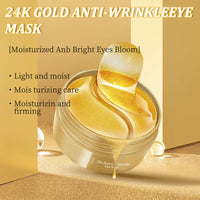 Ledeak 24K Gold Eye Mask, 60 Pcs Hydrating Under Eye Patches for Women Men, Anti Wrinkle Under Eye Gel Patches, Eye Gel Pads Skincare Set for Reduce Puffy and Dark Circles