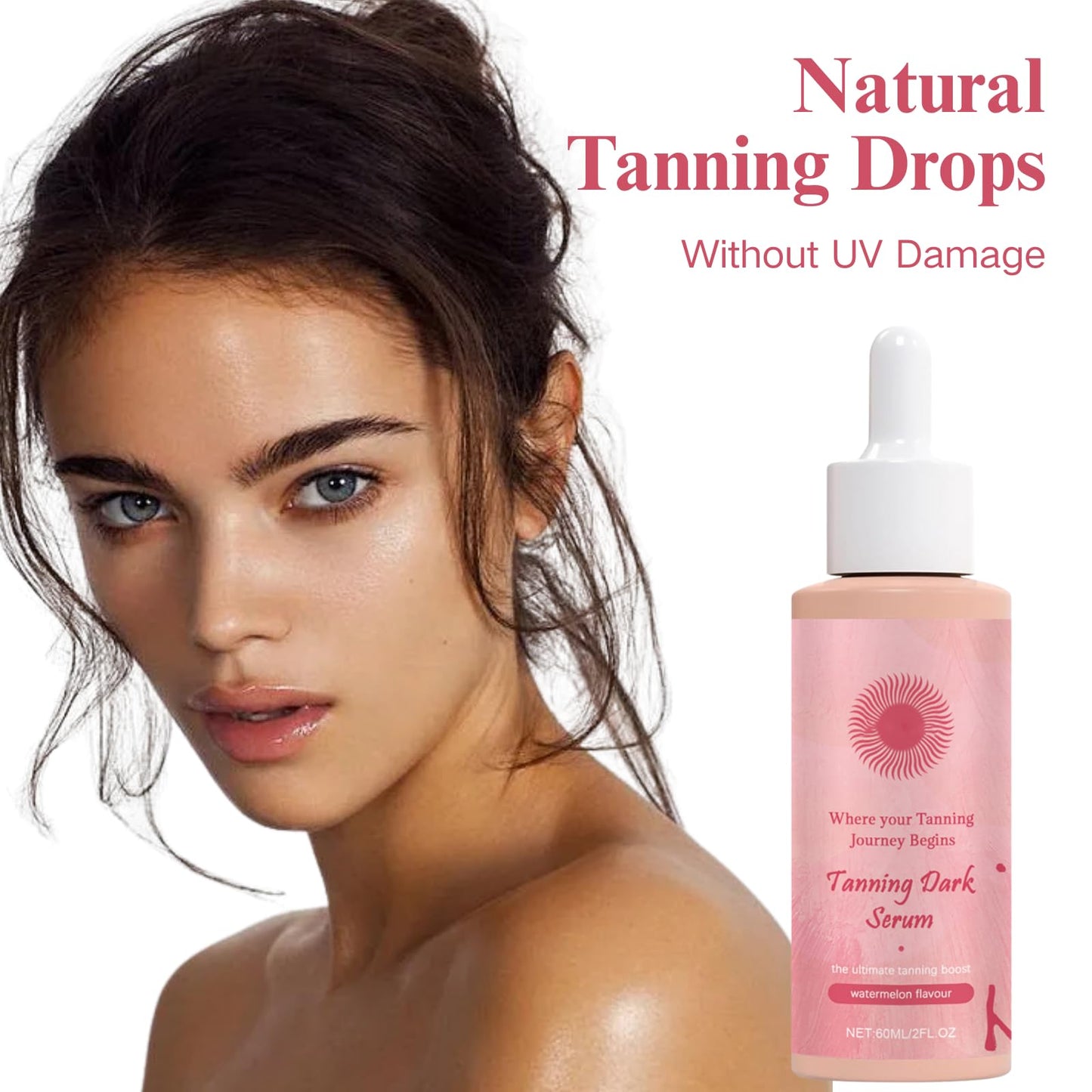 Trendyfave Advanced Sunless Tanning Drops, Tanning Drops, Natural Skin Tone Enhancer for Face & Body, Streak-Free Formula with Vitamin E, Tanning Oil, Sun-Kiss-Glow Without UV Damage, 60ml/1Bottle