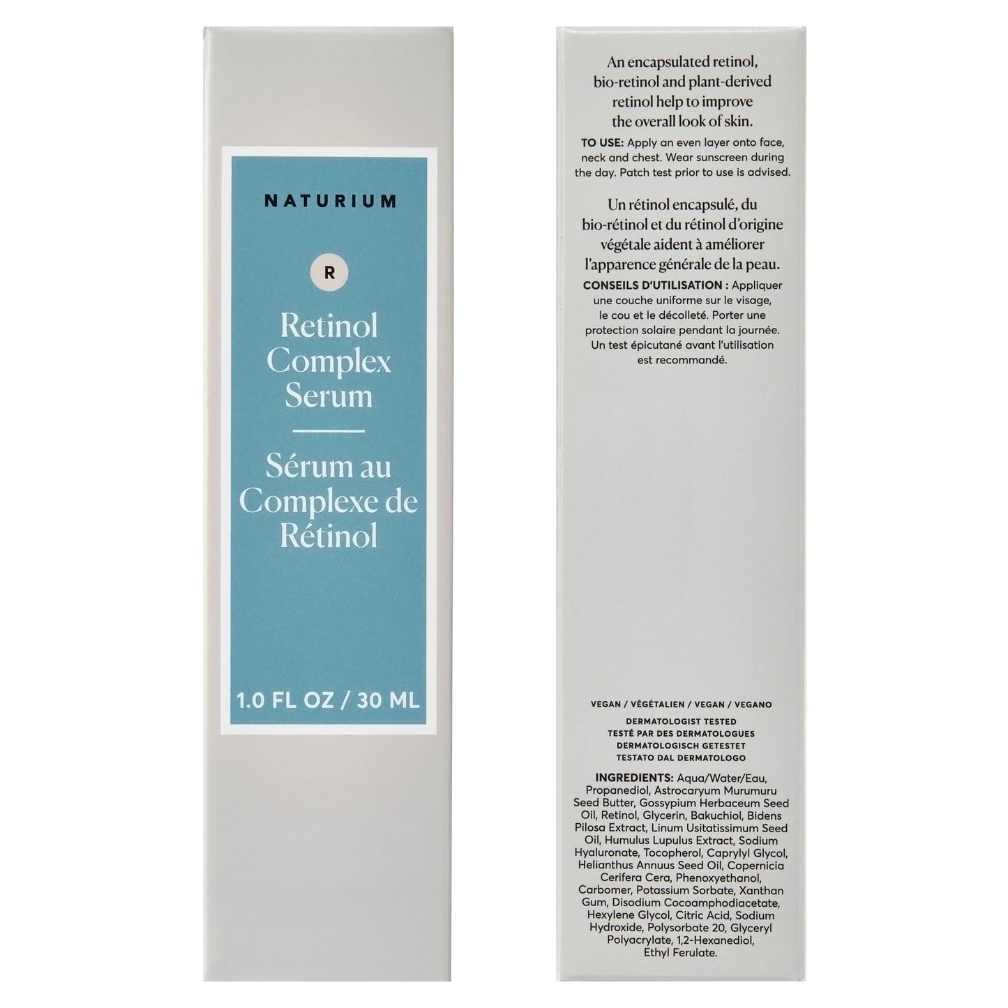 Naturium Retinol Complex Serum, Microencapsulated Retinols plus Bakuchiol, Refining & Smoothing Facial Serum | 1.0 FL OZ / 30 ML