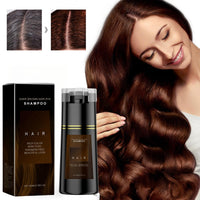 Polar Hair Dye Shampoo,3-In-1 Sham/poo for Color Treated Ha/ir,Instant D/ye Sha/mpoo,H/air Colour Sh/ampoo for Women Grey Ha/ir Coverage,Home Hair Dy/e Pure Plant Extract,Anti Grey Shampoo(Dark Brown)