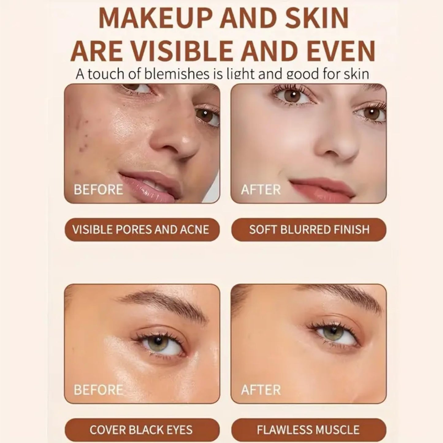 Xinyig 2 In 1 Luxury Anti-Wrinkle Foundation Stick,Makeup Multi-Use Full Coverage Concealer Stic/k,Eraser Foundation Sti/ck With Brush,Cream Foundation With Built-In Brush,Contour S/tick Foundation Sti/ck#2