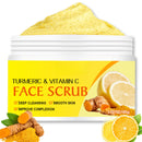 Shefave Turmeric & Vitamin C Face Scrub Exfoliator,Natural Facial Exfoliating Body Scrub,Facial Peeling Cream Brightening Srub for Women&Men-Improve Dark Spots Blackheads Acne,Even Skin Tone Skin Care, 100g