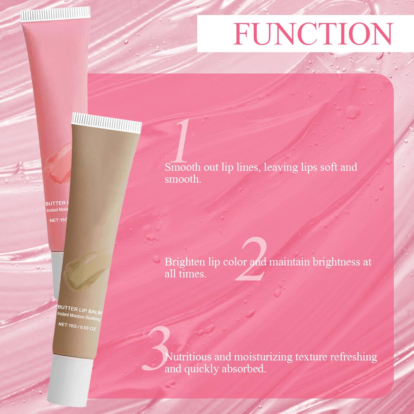 Sum-mer Fridays Lip Butter Balm, 2pcs Summer Lip Balm Vanilla,Lip Balm Cherry,Lip Gloss, Lip Balm Set Conditioning Lip Mask for Dry and Chapped Lips,Moisturizing and Shining