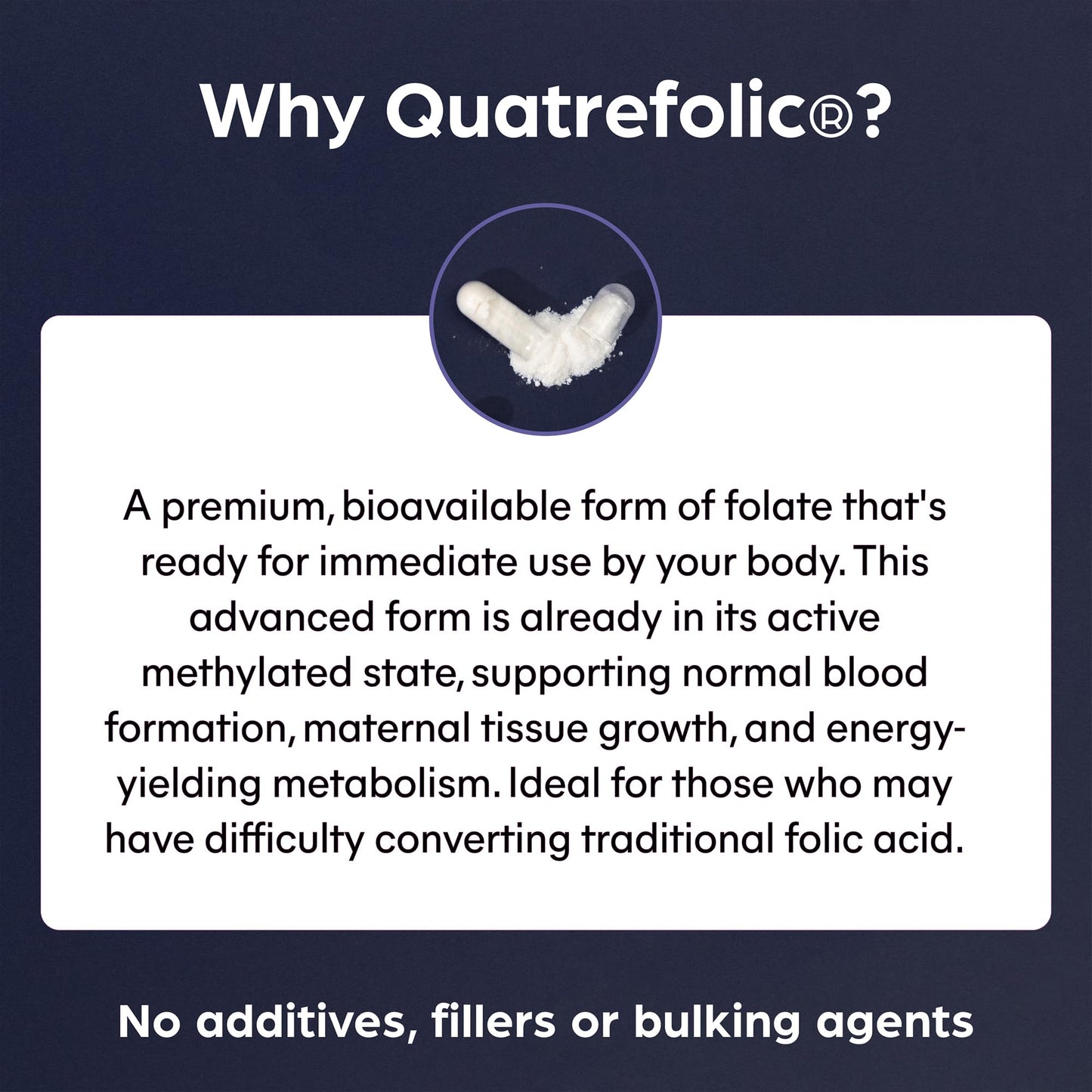Purolabs Quatrefolic® Folate Supplement - Active 5-MTHF Methylated Folate 400μg with Glucosamine 320μg - High Strength Bioavailable B9 - Pregnancy Support - Vegan - 60 Capsules