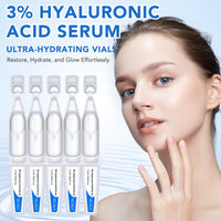 Uocasi Hyaluronic Acid Tubes, 3% Hyaluronic Acid Serum Ultra-Hydrating Vials for face & Skin | Pre-makeup SkinCare | Anti-Aging serum for Sensitive skin, Deep Moisturizing Facial Serum - 30Pcs/Box