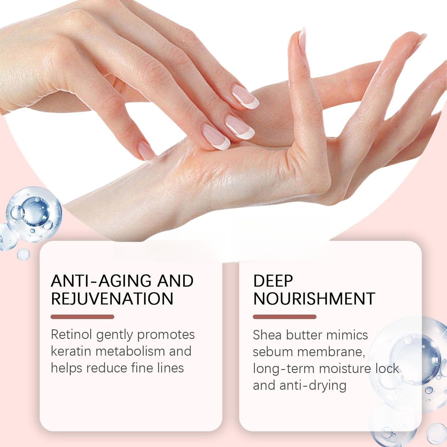 Fankayi Retinol Hand Cream,Firming Anti-Aging Hand Lotion,Retinol Hand Cream Anti Aging,Hand Repair Cream,Retinol Moisturizer Cream,Soft & Supple Hands,Travel Size Hand Lotion,Suitable for Dry Skin