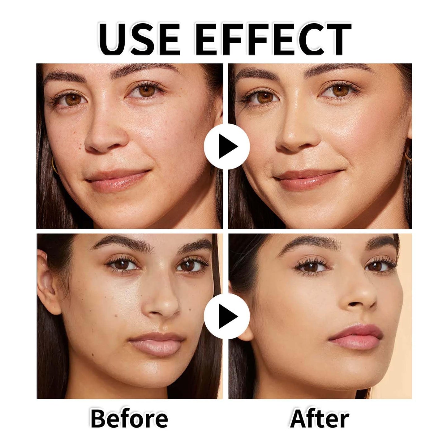Eveloveu 4-in-1 Color Changing Foundation Serum - Concealer, Moisturizer, SPF50 Sunscreen, Liquid Hyaluronic Acid - Full Coverage Skincare for Moisturizing - 24Hr Hydration - 30ml (1pc)