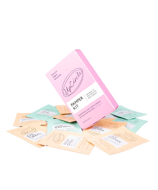UPCIRCLE UpCircle The Pamper Kit - 14 Pieces - Sample Tester Pack Of Full Skincare + Body Range - Perfect Gift Idea, Pamper Night, For Holiday or Wedding Favour - Natural, Vegan, Cruelty-Free