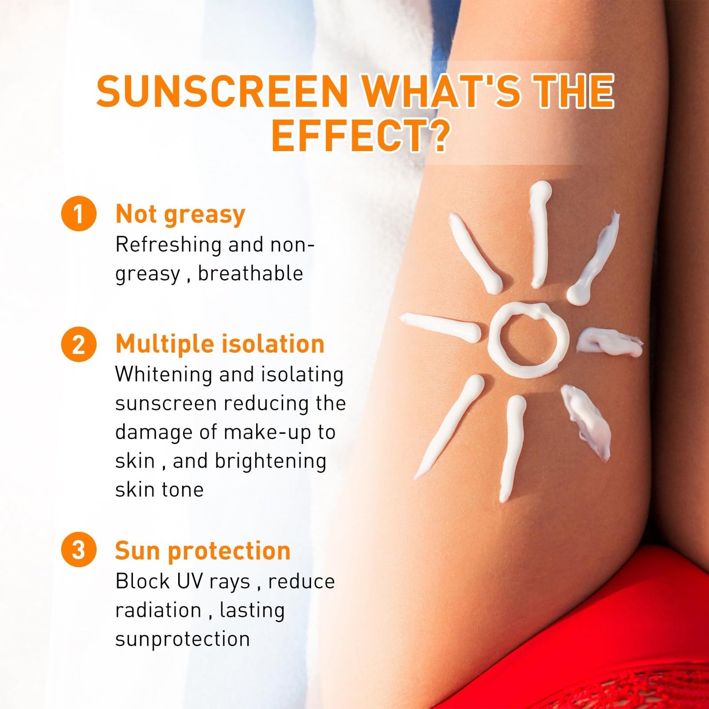 SPF 50 Sunscreen Cream,Sunscreen SPF 50 Face,Ultra Light UV Protetion Suncream,Korean Sunscreen for Men & Women,Waterproof SPF 50 Face Moisturiser,UVA & UVB Protection Suncream,Body & Facial Sunscreen