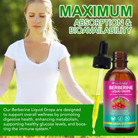 VOSIFSDIY Berberine Supplement with Ceylon Cinnamon, Berberine Liquid Drops with Turmeric Curcumin, Ceylon Cinnamon, Bitter Melon, Digestive Health Support, Immune Support, 60ml