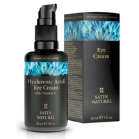 SatinNaturel Organic Eye Cream 30ml - Anti Wrinkle & Dark Circles Under Eye Treatment Women with Hyaluronic Acid, Vitamin E & Aloe Vera - Natural Face Lift & Rejuvenated Look - Eye Care Products by Satin Naturel