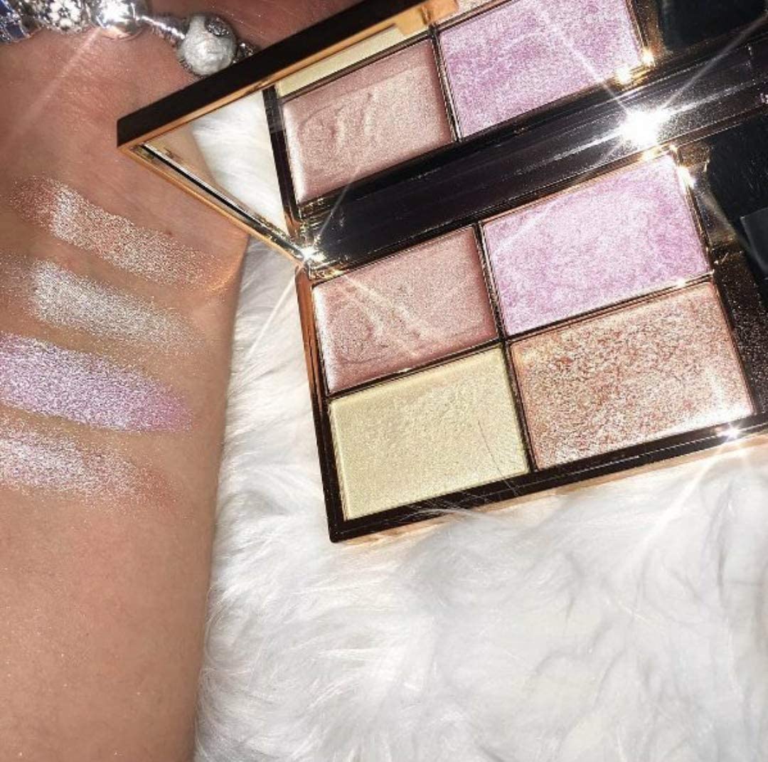 Sleek MakeUP Highlighting Palette, Four Dazzling Shades for a Supercharged Glow, Long Lasting and Lightweight, Intense Colour, Solstice, 9g