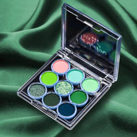 GEEWHILE Green Eyeshadow Palette, Cyan Dark Green Eye Shadows Palette For Women Long Lasting Waterproof Shimmer Matte Eyeshadow Make-Up Palettes Highly Pigmented Blendable Cyan Forest Green Eyeshadow Pallet