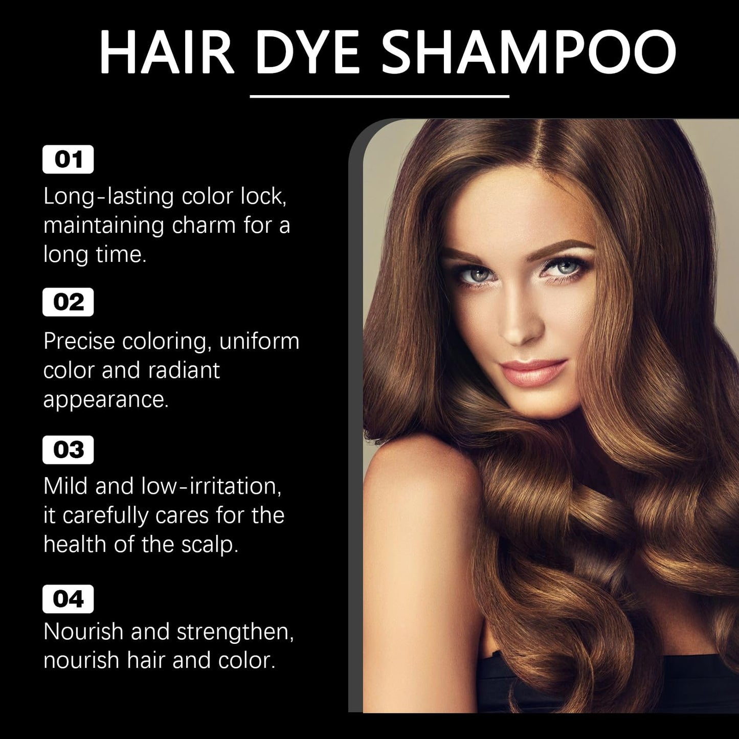 Fankayi Polar Hair Dye Shampoo,Colour Shampoos Care,Colouring Shampoos,Anti Grey Shampoo,Fast and Effective Dyeing,Cover Grey Hair,Persistent Color Locking,Deep Nutrition,Easy to Use,Save Time and Effort