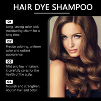 Fankayi Polar Hair Dye Shampoo,Colour Shampoos Care,Colouring Shampoos,Anti Grey Shampoo,Fast and Effective Dyeing,Cover Grey Hair,Persistent Color Locking,Deep Nutrition,Easy to Use,Save Time and Effort