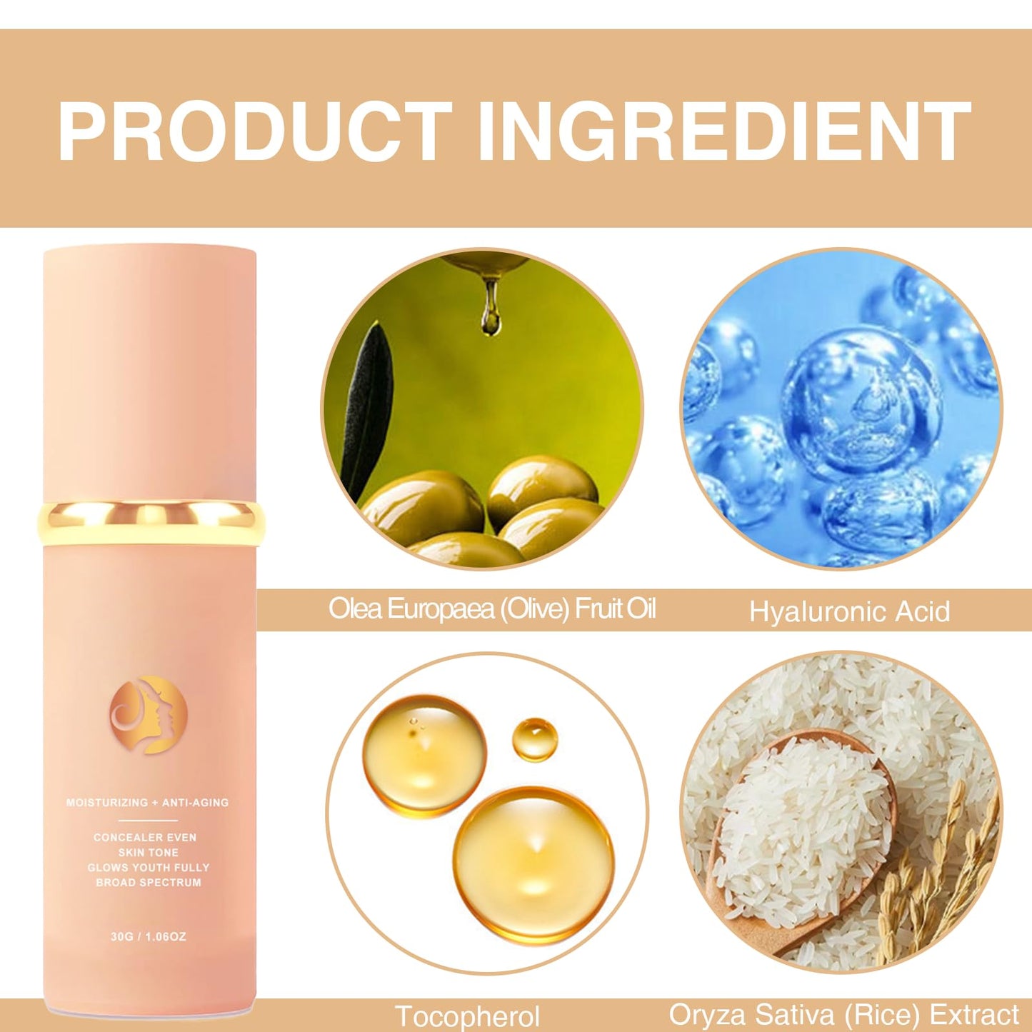 DOOCECIY Colour Changing Foundation, 4 In 1 Moisturizing Full Coverage Liquid Foundation, Moisturizing Anti-Aging
