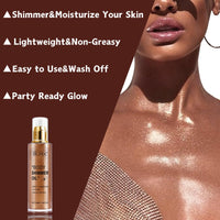 ISBEAUSOLS Golden Copper Body Shimmer Oil, Body Oil for Women, Body Luminizer&Glows&Brightening, Body Oils for Body Glow, Body Care for Face&Body, Shimmer and Shine Your Skin, Gift for Women